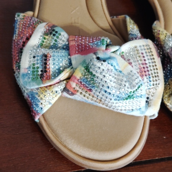 Alex Marie Sandals Flats Rhinestone Bow Size 6.5 - Picture 5 of 16